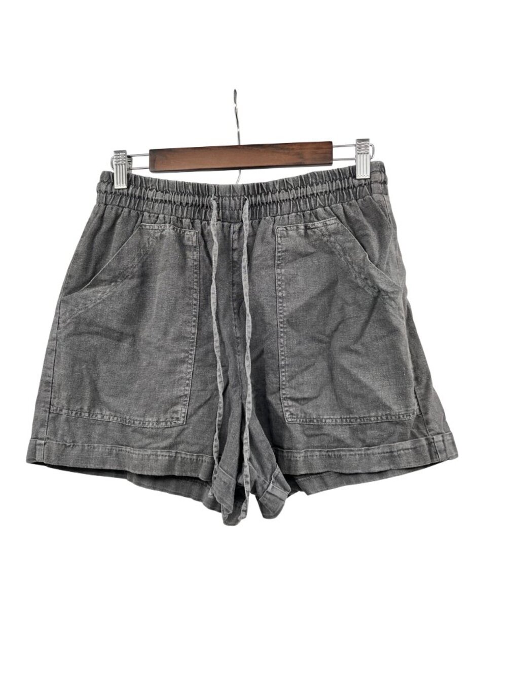 Universal Thread Linen Blend Shorts Elastic Waist Gray Size Small
